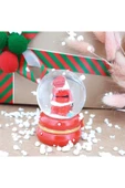 3'lü Set Kar Küre Işıklı Özel Tasarım Dekoratif Yılbaşı Yeni Yıl Işıklı Noel Baba ve Noel Ağacı 6 CM - 4