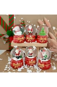 Dekoratif Yılbaşı Yeni Yıl Işıklı Noel Baba ve Noel Ağacı 6'lı Set Kar Küre Işıklı Özel Tasarım 6 CM thumbnail 1