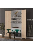 Sonamo Modern Dolaplı Çalışma Masası Kitaplıklı Raflı Bilgisayar Ofis Ders Çalışma Yemek Masası - 9