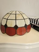 Yüceeller El Yapımı Eskitme Vitray Retro Barok Abajur Masa Lambası Oturma ve Yatak Odası kırmızı Beyaz Siyah - 6