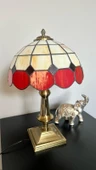Yüceeller El Yapımı Eskitme Vitray Retro Barok Abajur Masa Lambası Oturma ve Yatak Odası kırmızı Beyaz Siyah - 4