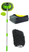 Araba Yıkama Fırçası Oto Yıkama Seti Mop Mikrofiber Bezli Teleskopik Saplı 1 Yedek Bez Hediyeli thumbnail 2
