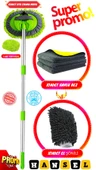 Araba Yıkama Fırçası Oto Yıkama Seti Mop Mikrofiber Bezli Teleskopik Saplı 1 Yedek Bez Hediyeli - 1