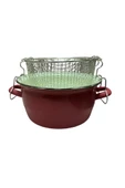 Lüks Emaye Kızartma Tenceresi Fritöz 22cm 3,90 Litre Kırmızı KR179 - 2