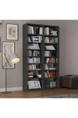 Asra Trend %100 MDFLAM Koyu Gri Kitaplık K-16 thumbnail 1