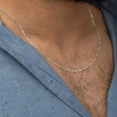 1.50 mm Gümüş Figaro Zincir - 0.40 mikron - 3