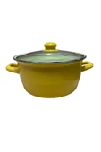 Lüks Emaye Kızartma Tenceresi Fritöz 22cm 3,90 Litre Sarı KR137 - 1
