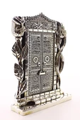 Polyester Üzerine Metal Kaplama Biblo Allah Muhammed Yazılı GülKabe Kapısı Gümüş Biblo 25 Cm - 3