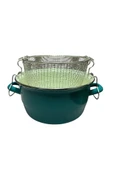 Lüks Emaye Kızartma Tenceresi Fritöz 22cm 3,90 Litre Turkuaz KR322 - 2