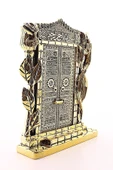 Polyester Üzerine Metal Kaplama Biblo Allah Muhammed Yazılı GülKabe Kapısı Gold Biblo 25 Cm - 3