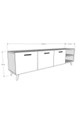 Tv Ünitesi Safir Meşe & Beyaz T-19 - 4