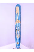 Aborjin Yerliler Antik Maske Tip 4 Adet Mega Boy Mask Totem Duvar Objesi Mindi Ağacı El Oyması 100CM - 7