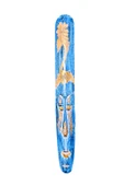 Duvar Objesi Mindi Ağacı El Oyması Mavi 100 cm Aborjin Yerliler Antik Tip Mega Boy Mask Totem - 1