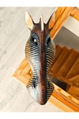 Duvar Objesi Mindi Ağacı El Oyması 40 cm Ahşap Oyma Mask Zebra Surat Tipi Totem Yerliler Aborjin - 1
