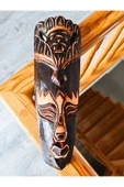 Yerliler Aborjin Kuş Surat Tipi Totem Ahşap Oyma Mask Duvar Objesi Mindi Ağacı El Oyması 30 cm - 1