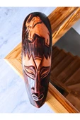 Fil Surat Totem Yerliler Aborjin Tipi Ahşap Oyma Mask Duvar Objesi Mindi Ağacı El Oyması 30 cm - 1