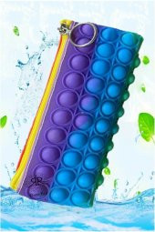 Pop It Push Bubble Fidget Oyuncak Kalemlik Popit Gökkuşağı Kalem Kutu Zihinsel Stres Oyunu - 1