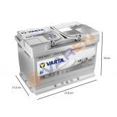 Varta Silver Dynamic E39 Start-Stop  AGM 12 V 70 Ah 760CCA Akü - 2