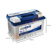 Varta Blue Dynamic E43 Alçak 12 V 72 Ah 680CCA Akü - 2