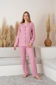 Nisanca Uzun Kollu Milan Gömlek Pijama Takımı- Soft Seri - 5