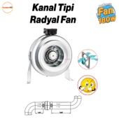 Kanal Tipi Radyal Fanlar Aspiratör Havalandırma Fanı 180 W Kirli Hava Tahliye Metal Vantilatör 180W thumbnail 1