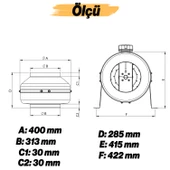 Kanal Tipi Radyal Fanlar Aspiratör Havalandırma Fanı 180 W Kirli Hava Tahliye Metal Vantilatör 180W thumbnail 3