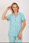 Nisanca Kısa Kollu Milan Gömlek Pijama Takımı- Genç Anne Serisi - 4