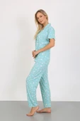Nisanca Kısa Kollu Milan Gömlek Pijama Takımı- Genç Anne Serisi - 3
