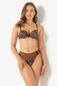 Miorre Dolgusuz Dantelli Leopar Desenli Sütyen Takım thumbnail 1