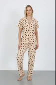 Nisanca Kısa Kollu Milan Gömlek Pijama Takımı- Genç Anne Serisi - 6