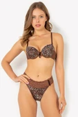 Miorre Dolgusuz Dantelli Leopar Desenli Sütyen Takım thumbnail 12