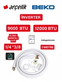 İNVERTER  9000 ve 12000 Btu Klima Montaj Seti Kiti 1/4 - 3/8 3 Metre - 1