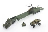 Tır Arazi Aracı ve Helikopterli Metal Askeri Araç Seti - 3
