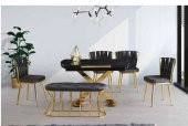 Anka Masa Lotus Örgülü Ay Sandalye Gri Banklı - 1