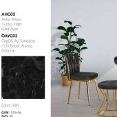 Anka Masa Lotus Örgülü Ay Sandalye Gri Banklı - 3