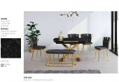 Anka Masa Lotus Örgülü Ay Sandalye Gri Banklı - 4