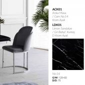 Anka Masa Cam Limon Sandalye Gri - 4