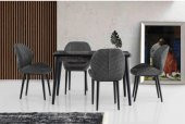 Polo Masa Siyah Mermer Puset Sandalye Gri Kazayağı - 5