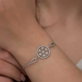 ​Gümüş Yaşam Çiçeği Bileklik thumbnail 2