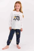 Arnetta 1428 Little Hoglet Krem Kız Çocuk Uzun Kol Pijama Takımı - 1