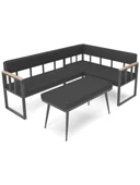 Wood House Poli Bahçe Köşe Takımı Siyah thumbnail 1