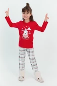 Roly Poly 2600 Ekoseli Kırmızı Kız Çocuk Pijama Takımı - 1