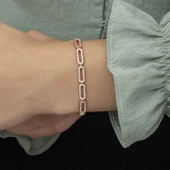 Gümüş Rose Oval Taşlı Bayan Bileklik - 2
