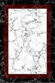 Frenda Home Çerçeve Mermer Desen Kaymaz Deri Taban Dekoratif Halı  KIRMIZI 100X300 - 1