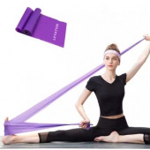 Leyaton Pilates Bandı Jimnastik Plates Lastiği 150x15 Cm Egzersiz Aerobik Bant 1 Adet Mor - 1