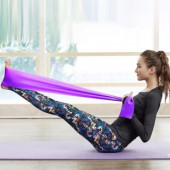 Leyaton Pilates Bandı Jimnastik Plates Lastiği 150x15 Cm Egzersiz Aerobik Bant 1 Adet Mor - 3