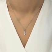 Gümüş Çiğ Damlası Tektaş Bayan Kolye thumbnail 2