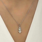 Gümüş Çiğ Damlası Tektaş Bayan Kolye thumbnail 3