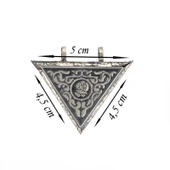 Gümüş Üçgen İçi Açılabilen Gül Muskalık Kolye - 2