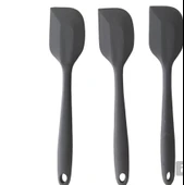 Pink Rose Yanmaz Yapışmaz Silikon Yassı Spatula ,hamur Sıyırıcı 3lü Set Antrasit - 2